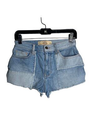 Hollister 26 Blue High Rise Vintage Cutoff Denim Shorts Raw Hem Y2K